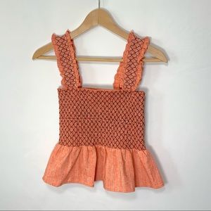 Line & Dot Zoe Smocked Top NWT Linen/Cotton XS